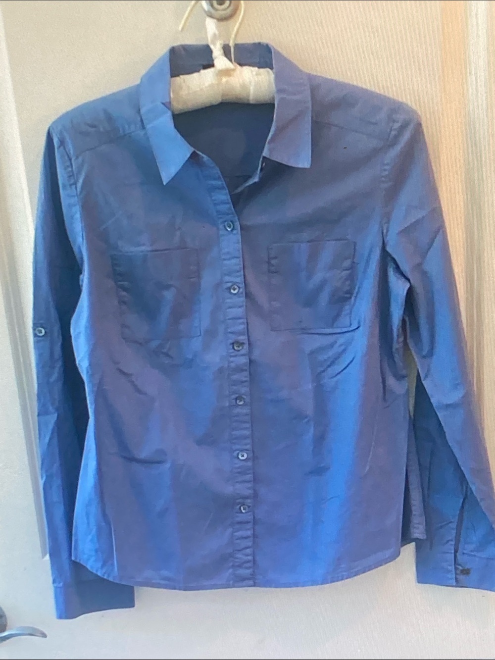 Ann Taylor Periwinkle Button-Front Shirt